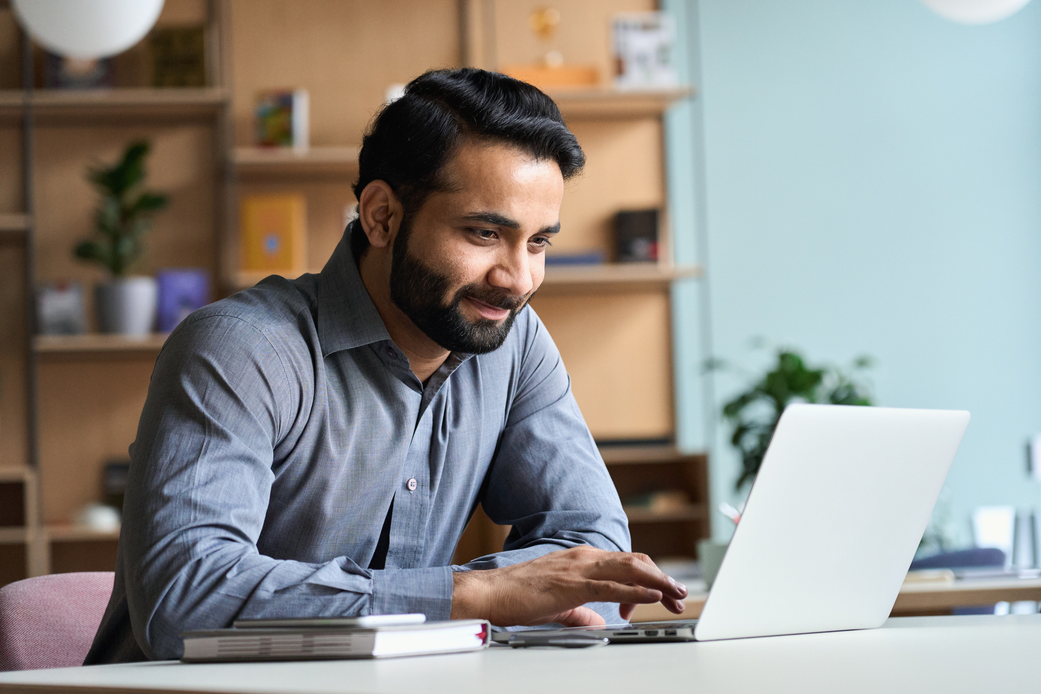 Man looking at laptop