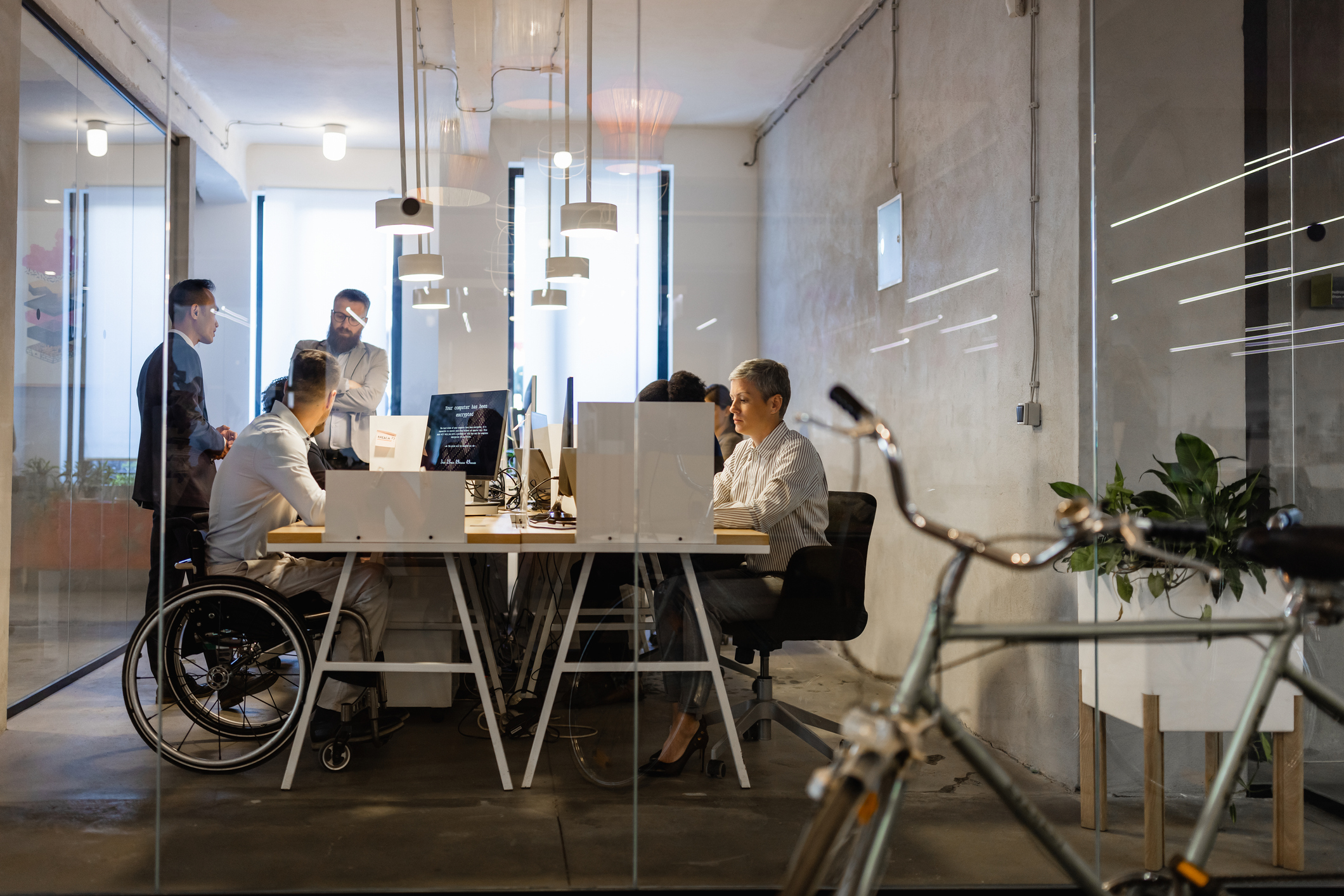 Group of people on computers